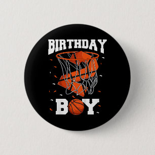 Kids 2nd Birthday Basketball Boy Two Year Old Bask 2 Inch Round Button