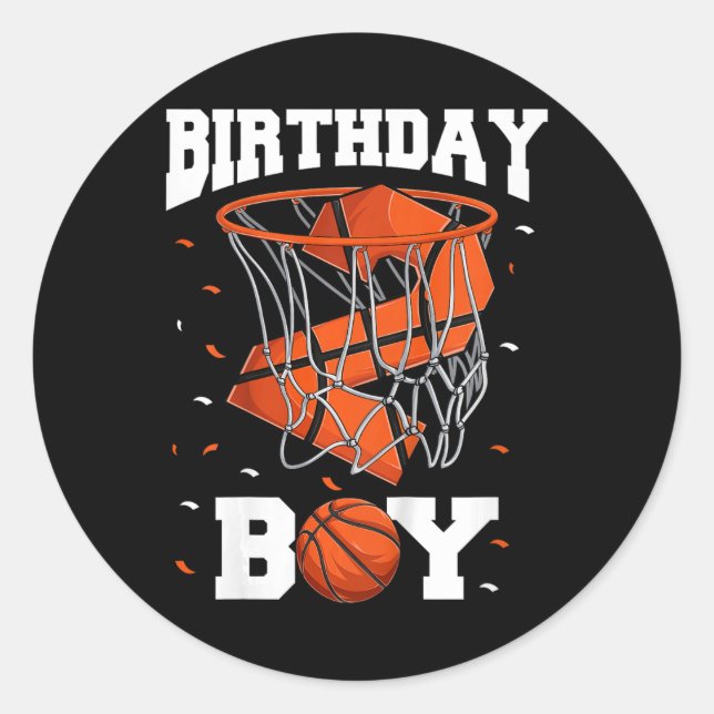 Kids 2nd Birthday Basketball  Kids Classic Round Sticker (Front)