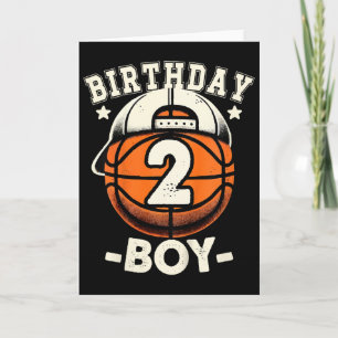 Kids 2nd Birthday Boy 2 Year Old Sketll Theme Deco Card