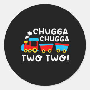 Kids 2nd Birthday Boy Train Chugga Chugga Two Two  Classic Round Sticker