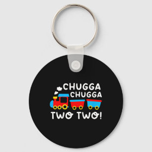 Kids 2nd Birthday Boy Train Chugga Chugga Two Two Keychain