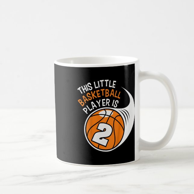 Kids 2nd Birthday Boys Bysketbyll Sport 2 Year Old Coffee Mug (Right)