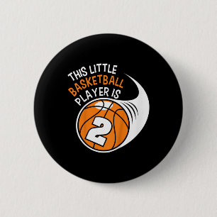 Kids 2nd Birthday Boys Bysketbyll Sport 2 Year Old Inch Round Button