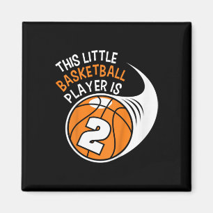 Kids 2nd Birthday Boys Bysketbyll Sport 2 Year Old Magnet