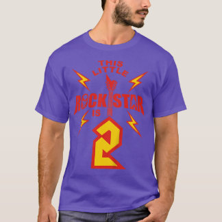 Kids 2nd Birthday Boys Rockstar Rock Music 2 Year T-Shirt