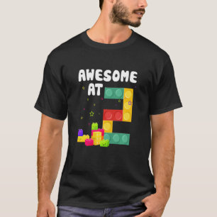 Kids 2nd Birthday Building Blocks Bricks Awesome 2 T-Shirt