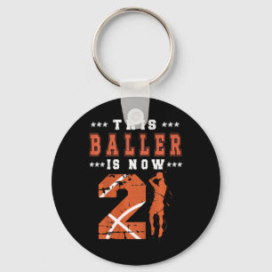 Kids 2nd Birthday Bysketbyll Boy Two Year Old Bysk Keychain
