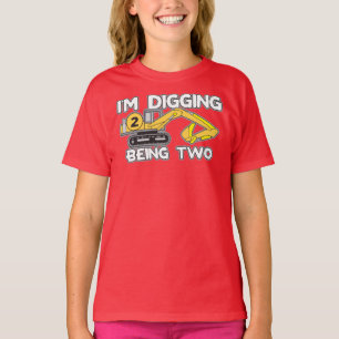 Kid's 2nd Birthday I'm Digging Being Two T-Shirt