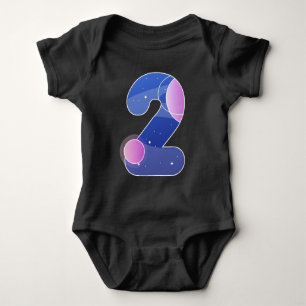 Kids 2nd Birthday Outer Space Galaxy Two Year Old  Baby Bodysuit