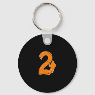 Kids 2nd Birthday Sketll Gift - 2 Years Old Hoops  Keychain