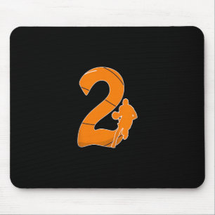 Kids 2nd Birthday Sketll Gift - 2 Years Old Hoops Mouse Pad