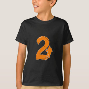 Kids 2nd Birthday Sketll Gift - 2 Years Old Hoops T-Shirt