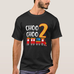 Kids 2nd Birthday Todller 2 Two Year Old Boy Train T-Shirt