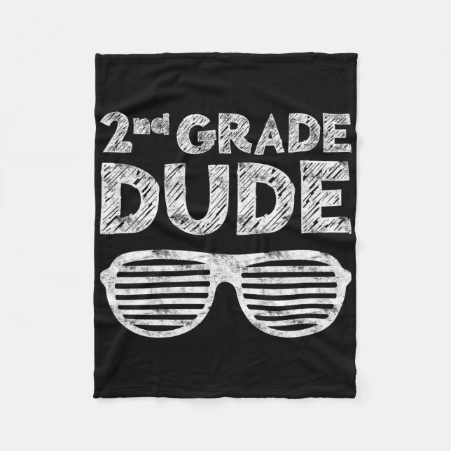 Kids 2nd Grade Dude Second Grade Byck To School  Fleece Blanket (Front)
