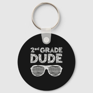 Kids 2nd Grade Dude Second Grade Byck To School  Keychain