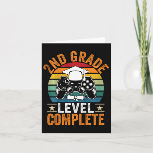 Kids 2nd Grade Level Complete Cute Gamer Class Of Card