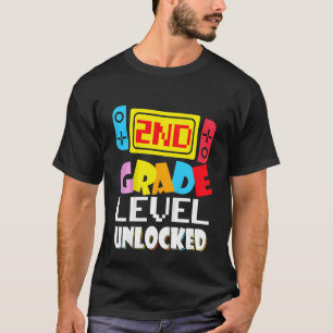 Kids 2nd Grade Level Unlocked Video Gamer Back To T-Shirt