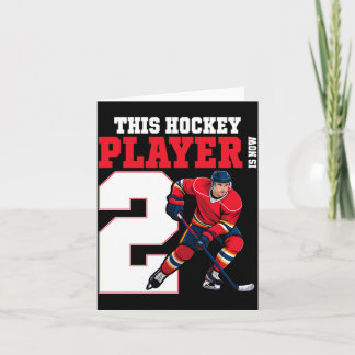 Kids 2nd Ice Hockey Birthday Two Year Old Player Card