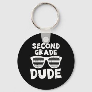 Kids 2nd Second Grade Dude Ck To School First Day  Keychain