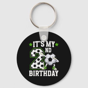 Kids 2nd Soccer Birthday Party 2 Year Old Soccer P Keychain