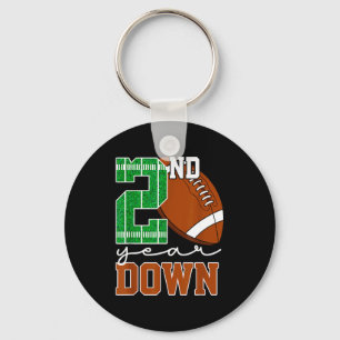 Kids 2nd Year Down Football Birthday Boy Party 2 Y Keychain