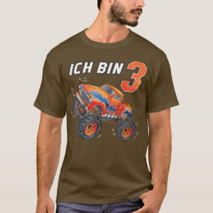Kids 3 birthday gift boys girls car monster truck  T-Shirt