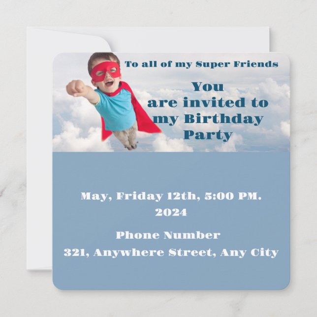 Kid's 3 invitation (Front)