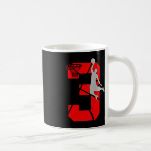 Kids 3 Year Old 3rd Basketball Birthday PartyTheme Coffee Mug