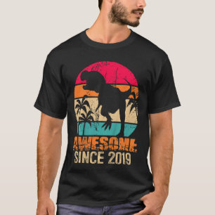 Kids 3 Year Old Awesome Since 2019 3rd Birthday Bo T-Shirt
