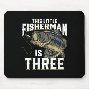 Kids 3 Year Old Fishing Birthday Party Fisherman 3 Mouse Pad