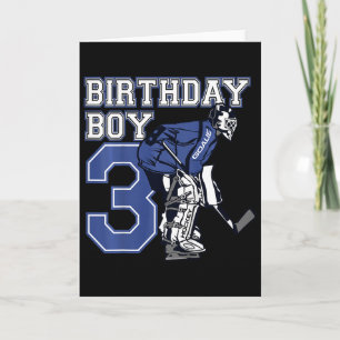 Kids 3 Year Old Ice Hockey Goalie Themed Birthday  Card