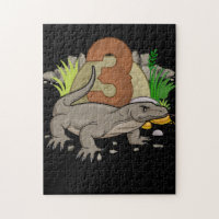 Kids 3 Year Old Komodo dragon Reptile 3rd Birthday