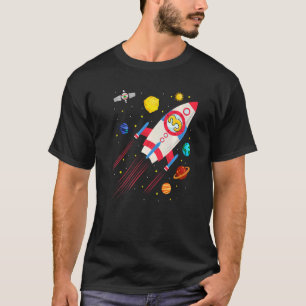 Kids 3 Year Old Spaceship Rocket Birthday Astronau T-Shirt