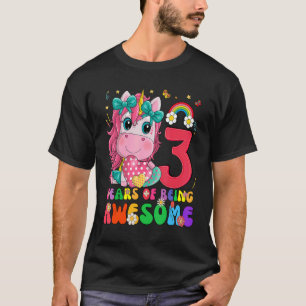 Kids 3 Years Old  3rd Birthday Girl Princess Unico T-Shirt