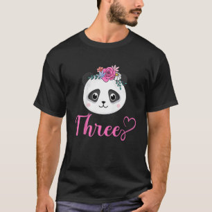 Kids 3 Years Old 3rd Birthday Outfit For Panda Uni T-Shirt
