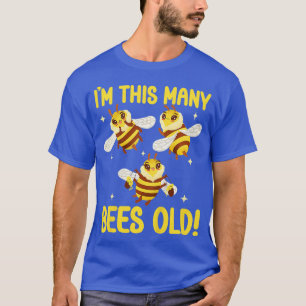 Kids 3 Years Old Girl Bees Old 3rd Birthday Kids T-Shirt