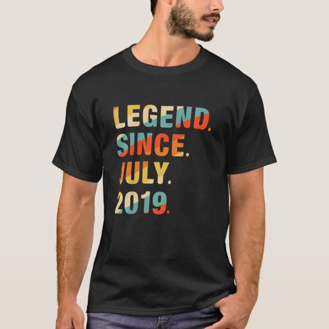 Kids 3rd Birthday  3 Years Old Legend Since July 2 T-Shirt (Front)
