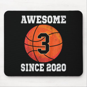Kids 3rd Birthday Basketball Lover 3 Years Old Vin Mouse Pad