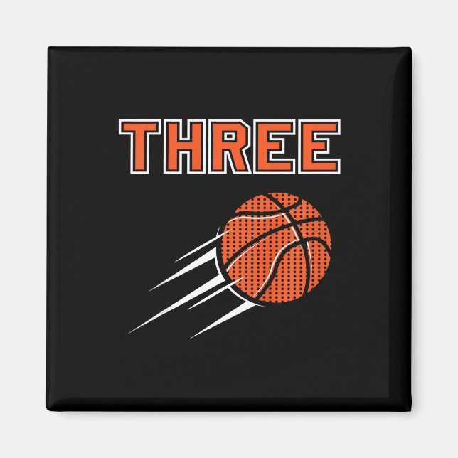 Kids 3rd Birthday Basketball Party Jersey 3 Years  Magnet (Front)