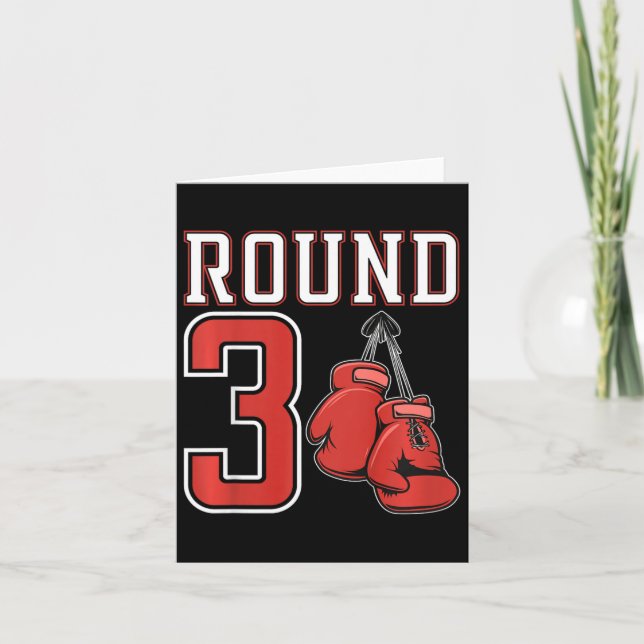 Kids 3rd Birthday Boxing Boy 3 Year Old Boxer Bday Card (Front)