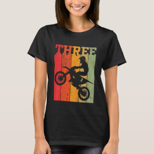 Kids 3rd Birthday Boy 3 Three Dirt Bike Motocross  T-Shirt