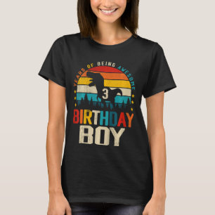 Kids 3rd Birthday Boy Dinosaur Rex 3 Years Of Bein T-Shirt
