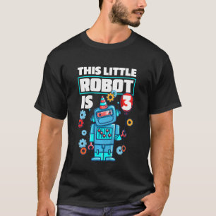 Kids 3rd Birthday Boys 3 Years Robot Birthday T-Shirt