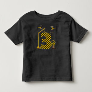 Kids 3rd Birthday Crane Excavator Truck 3 Year Old Toddler T-shirt