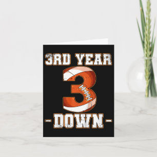 Kids 3rd Birthday Football 3rd Year Down Football Card