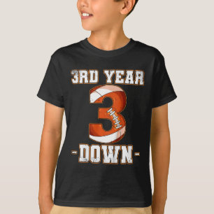 Kids 3rd Birthday Football 3rd Year Down Football T-Shirt