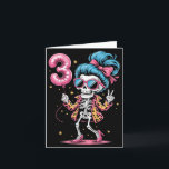 Kids 3rd Birthday Halloween Costume Skeleton 3 Card<br><div class="desc">Kids 3rd Birthday Halloween Costume Skeleton 3 Years Old Girls</div>