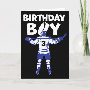 Kids 3rd Birthday Ice Hockey 3 Year Old Toddler Ho Card