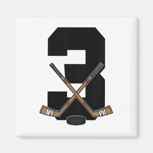 Kids 3rd Birthday Ice Hockey Kids Toddler Boys Ice Magnet
