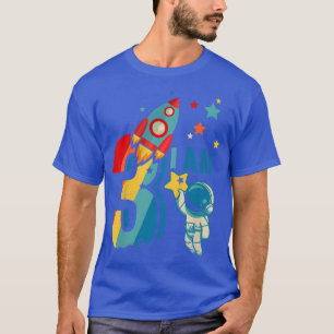 Kids 3rd Birthday Outer Space Astronaut I Am 3 Yea T-Shirt
